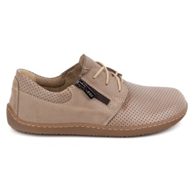 Olivier Women's minimalist leather shoes barefoot 1244 perforated beige