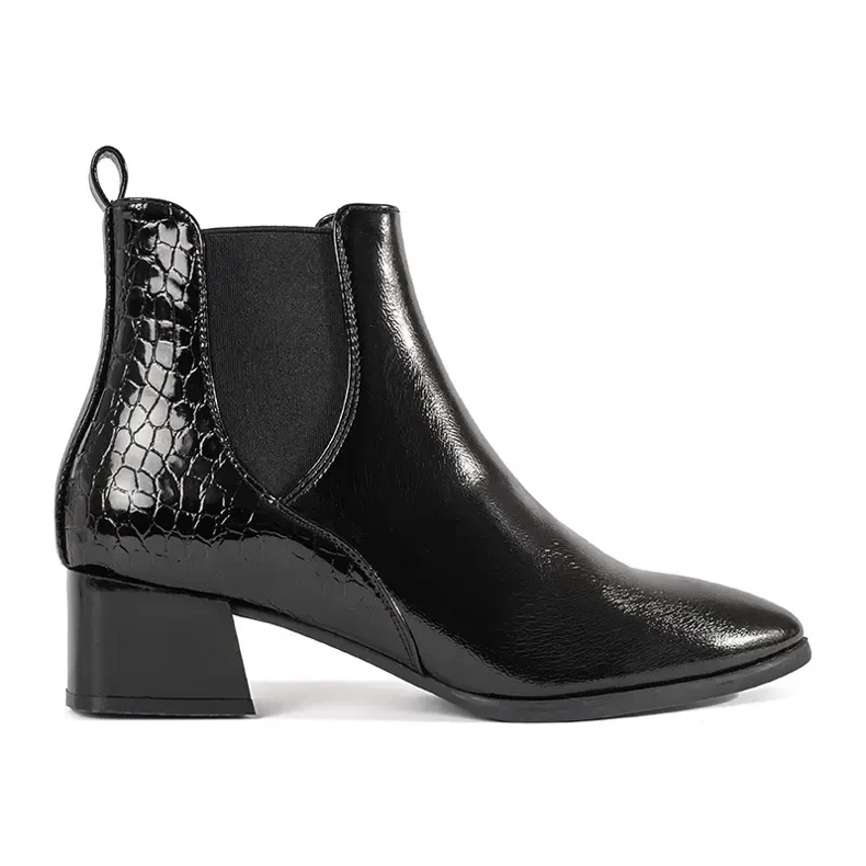 Black women's Jodhpur boots with an almond toe