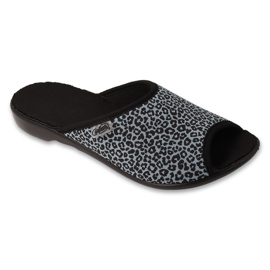 Befado women's slippers PU 255D004 with spots blue