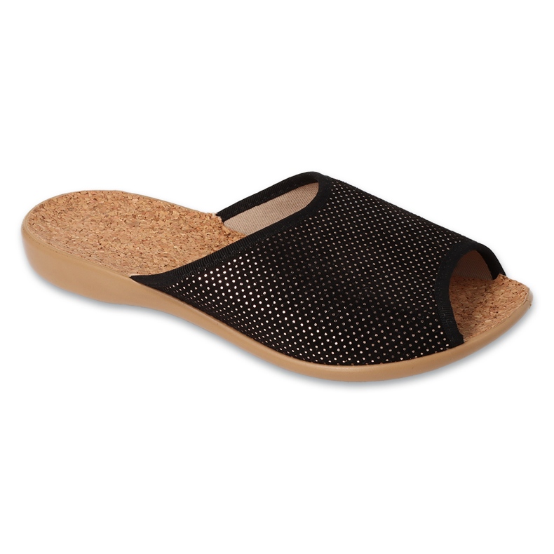 Befado women's slippers PU 254D159 Cork insert black