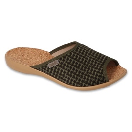 Befado women's slippers PU 254D162 Cork insert black
