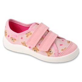 Befado pink children's slippers 772y018 in a teddy bear Befado pink children's slippers 772y018 in a teddy bear