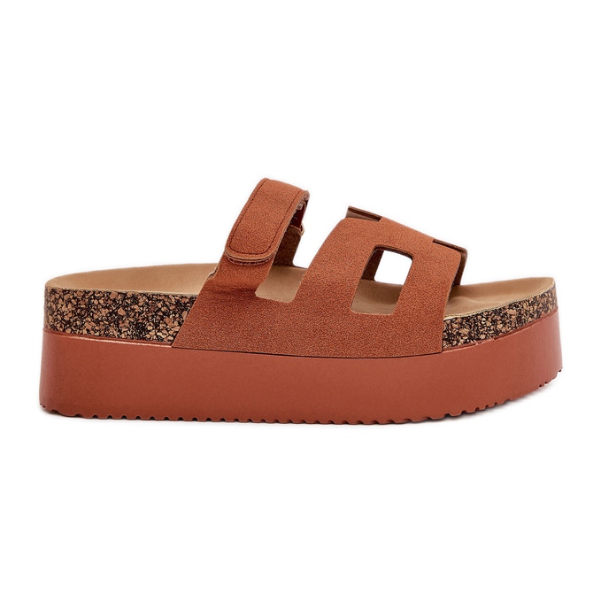 Slippers on the massive Camel platform brown