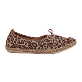 Zazoo Natural leather ballerinas leopard leopard print 10179 brown