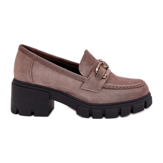 Vinceza Eco suede women's shoes with decoration Vincez 39921 dark beige Vinceza Eco suede women's shoes with decoration Vincez 39921 dark beige