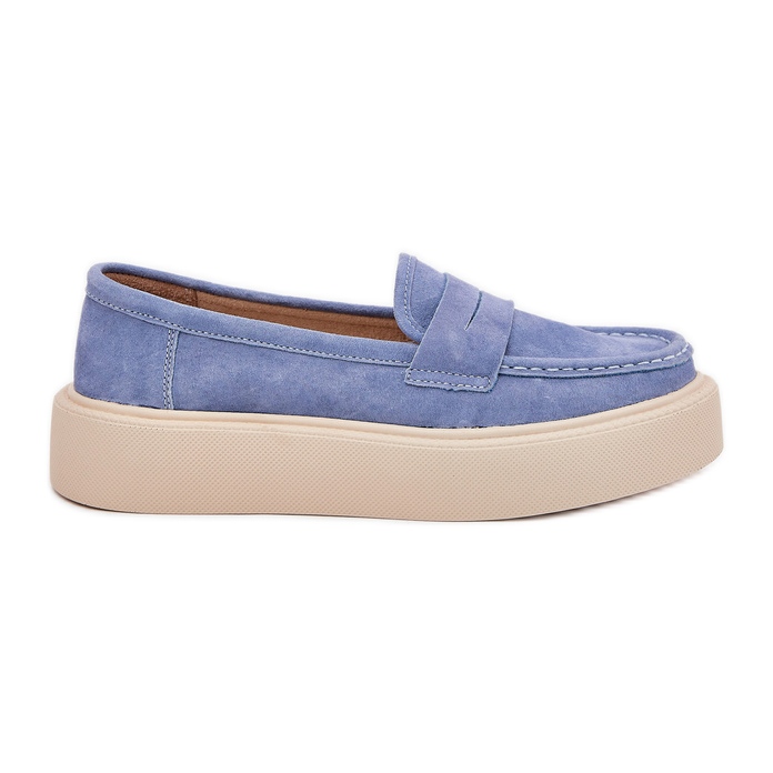 Women's moccasins suede on the Vinceza 79535 blue platform Women's moccasins suede on the Vinceza 79535 blue platform