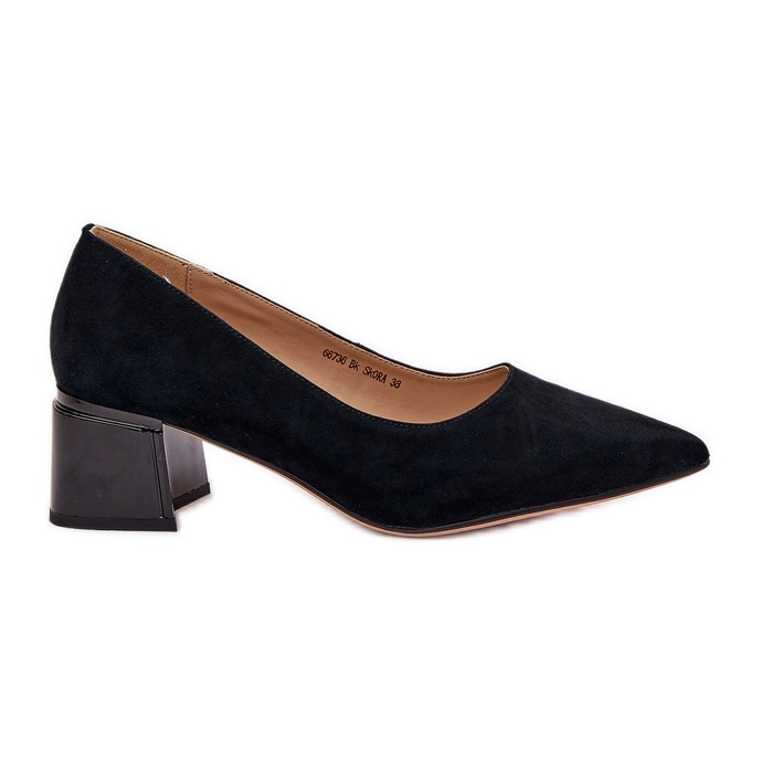 Suede smooth pumps with pointed tools Vinceza 66736 black