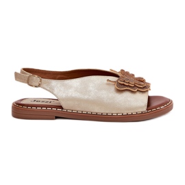 Jezzi Flat -heeled women's sandals with golden ornament