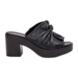 Jezzi Women's flip flops on the eco leather post black