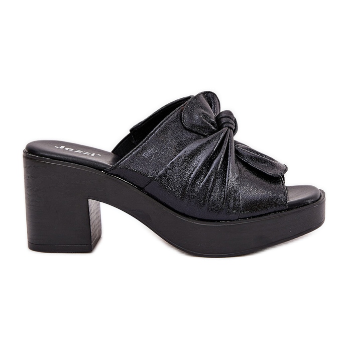 Jezzi Women's flip flops on the eco leather post black