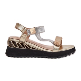 S.Barski Women's leather sandals CR51-135 gold and silver golden S.Barski Women's leather sandals CR51-135 gold and silver golden