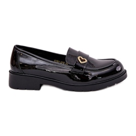 S.Barski Painted women's loafers with heart S. Barski HY51-379 black