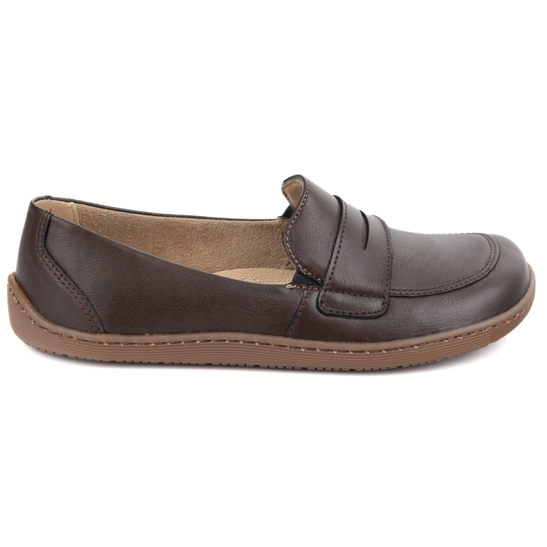 Olivier Barefoot women minimalist leather loafers 1280 dark brown