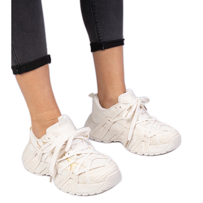 Beige sneakers with a massive sole Beige sneakers with a massive sole