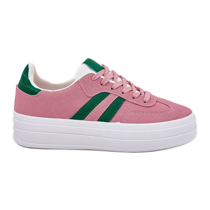 Stylish women's sneakers on the platform pink