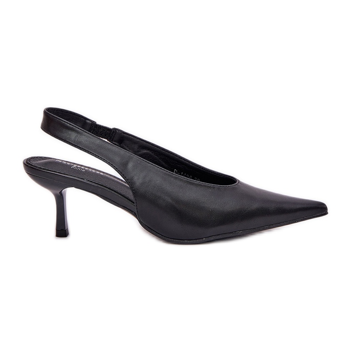 High heels with an outdoor Eco leather heel black High heels with an outdoor Eco leather heel black