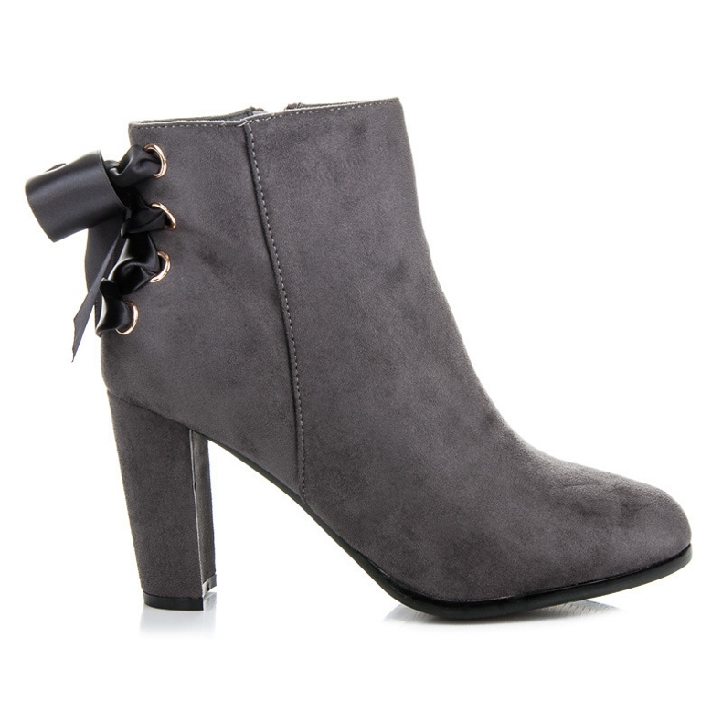 Abloom High boots with a ribbon grey