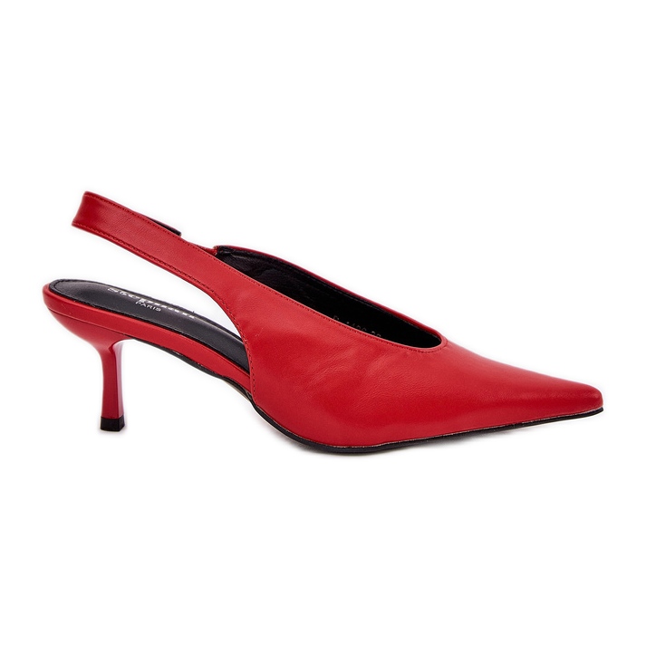 High heels with an outdoor Eco Leather heel red High heels with an outdoor Eco Leather heel red