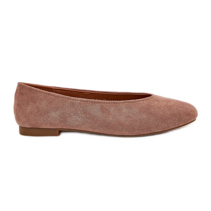 Classic ballerinas with eco suede khaki beige