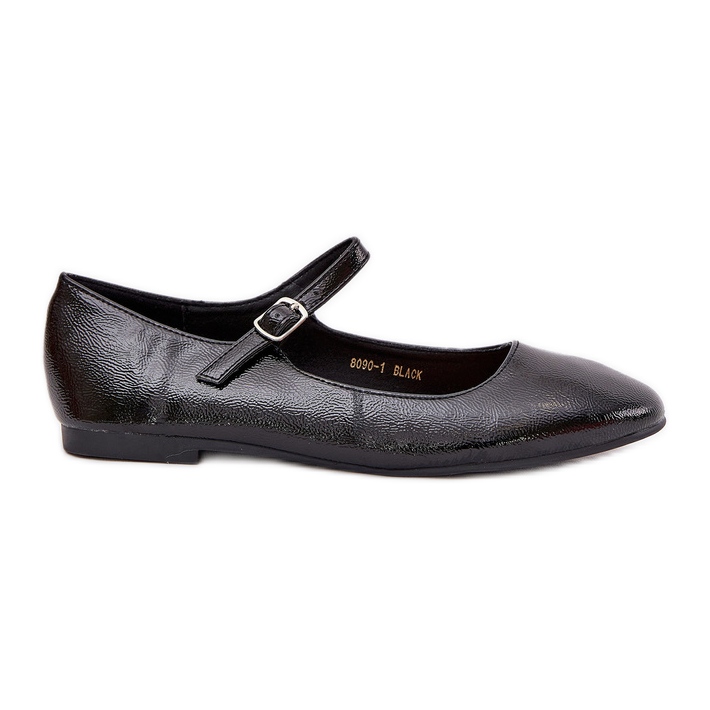 Patent Leather Ballerinas With Strap Black Patent Leather Ballerinas With Strap Black
