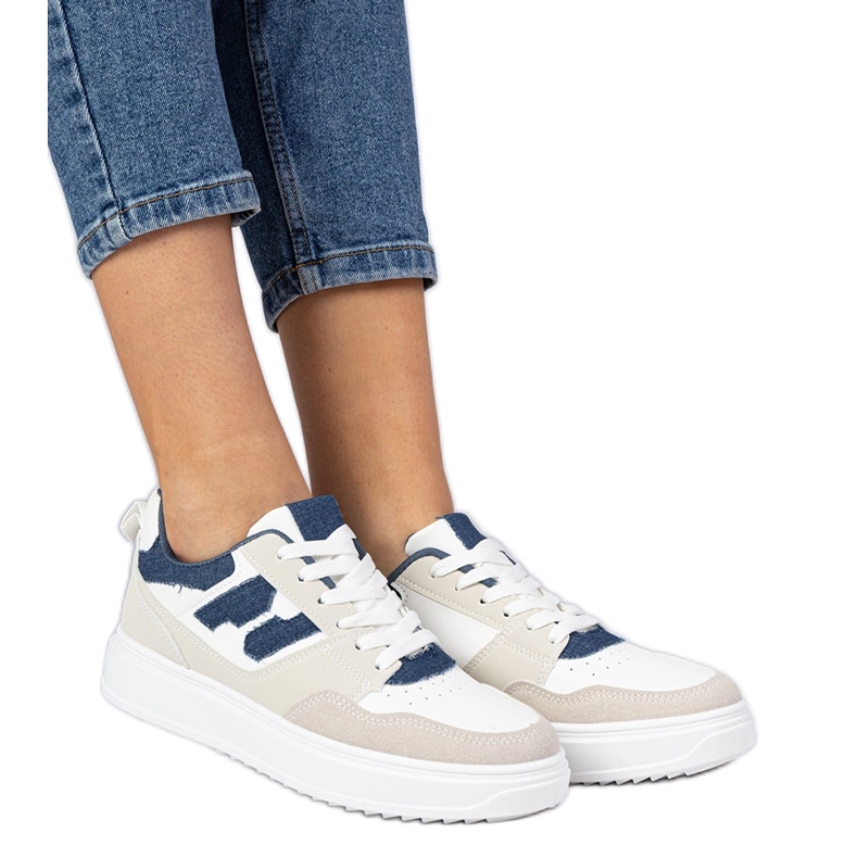 White-blue sneakers women's sneakers
