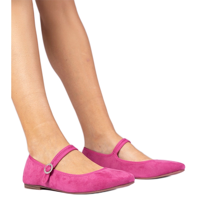 Pink ballerinas from Ekozamsz with zircons