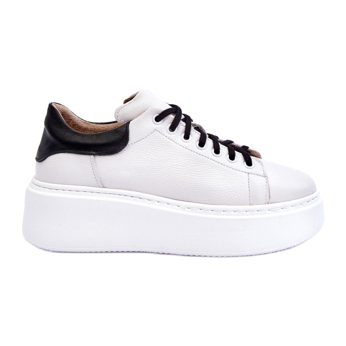 Lemar Women's leather sports shoes on the white platform