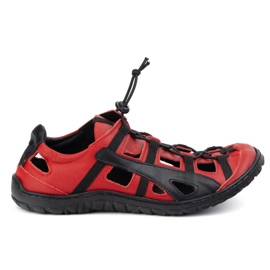 Olivier Men's leather bicycle shoes 262kz red