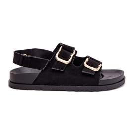 Women's sandals with black clamps