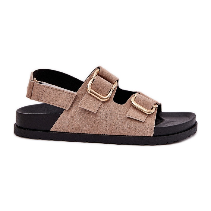 Women's sandals with beige buckles