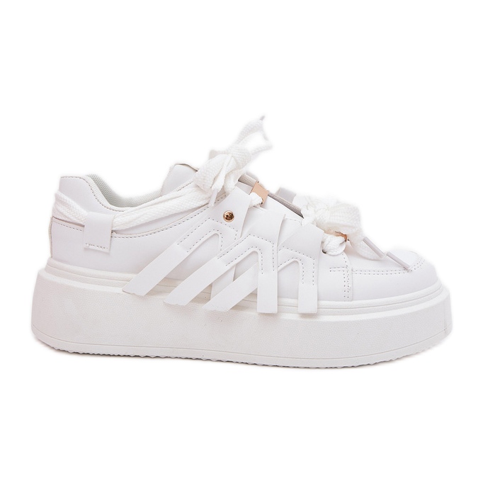 Eco leather sneakers on the white platform