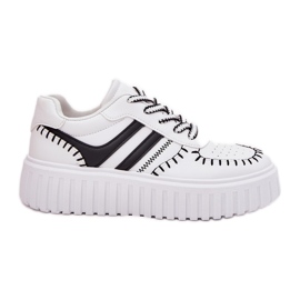 Women's sneakers on the platform white and white
