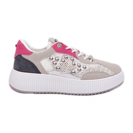 Women's sports shoes with mesh and gray studs grey Women's sports shoes with mesh and gray studs grey