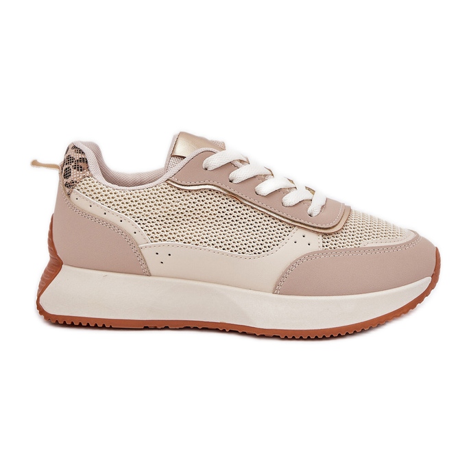 Women's sports shoes with a mesh on the platform beige Women's sports shoes with a mesh on the platform beige