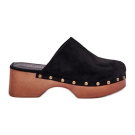 Women's clogs with eco suede blacks