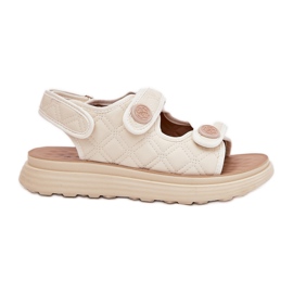 Women's sandals with decorative details for beige
