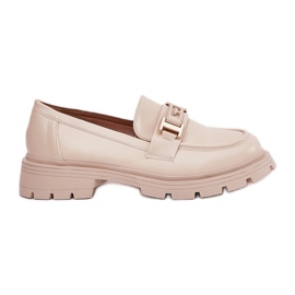 Women's loafers with eco leather beige