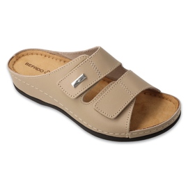 Befado Women's Leather Slippers 158D282 Beige Befado Women's Leather Slippers 158D282 Beige