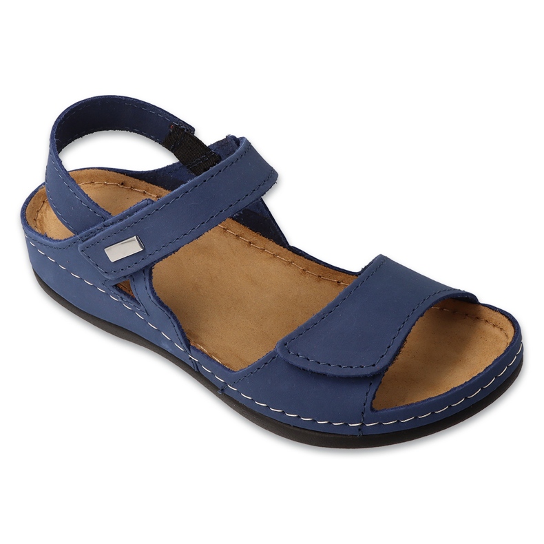 Befado women's leather sandals 158d287 navy blue
