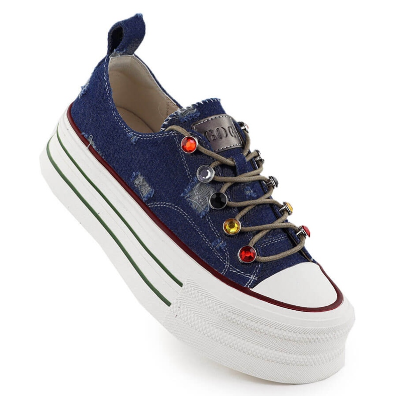 Denim sneakers on the Blue Goe RR2N4103 platform