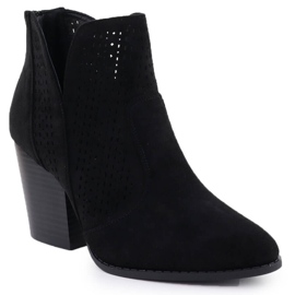 S.Barski Women's suede boots on the Black Openwork Stand S. Barski HY51-060