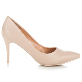 Ideal Shoes Beige high heels