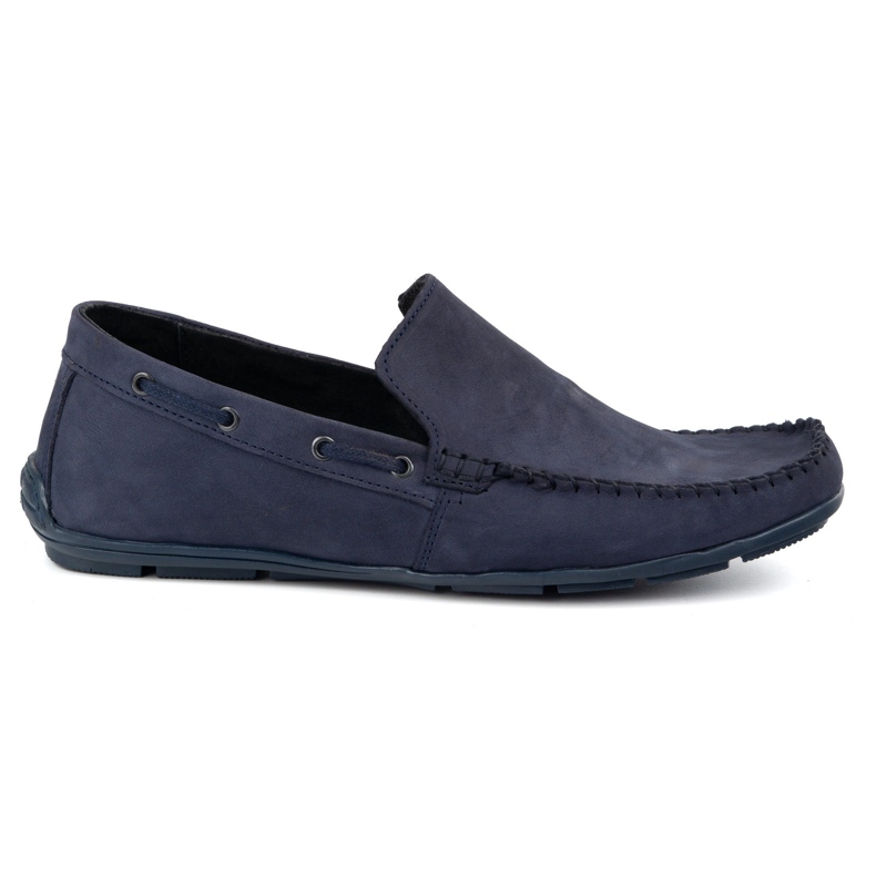 Olivier Men's leather moccasins 700knt novel nubuk blue