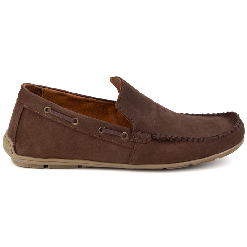 Olivier Men's leather moccasins 700knt brown nubuk