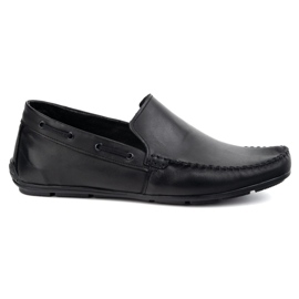 Olivier Men's leather moccasins 700knt black