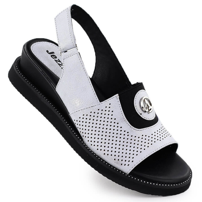 Jezzi Women's sandals on a platform with rubber silver Jeszi RMR2267-2