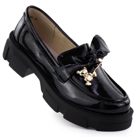 Black Filippo Dp610 leather loafers varnished high heels