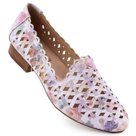 Women's openwork shoes with colorful flowers Jezzi asa222-8 multicolored