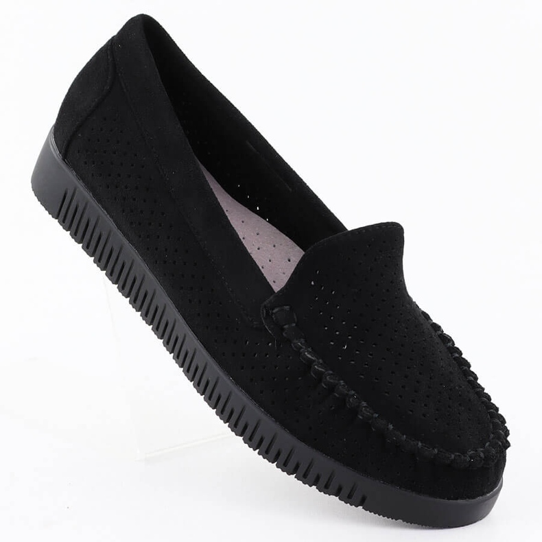 Moccasins Openwork Looms Black Potocki 25-11316