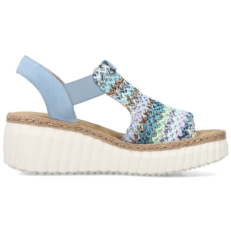 Rieker women's sandals leather blue insert